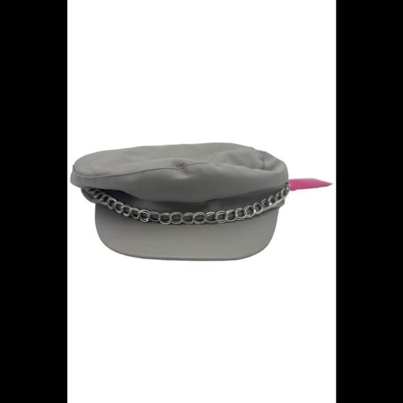 Vince Camuto Distressed Chain Detail Conductor Cap Gray - Picture 1 of 2